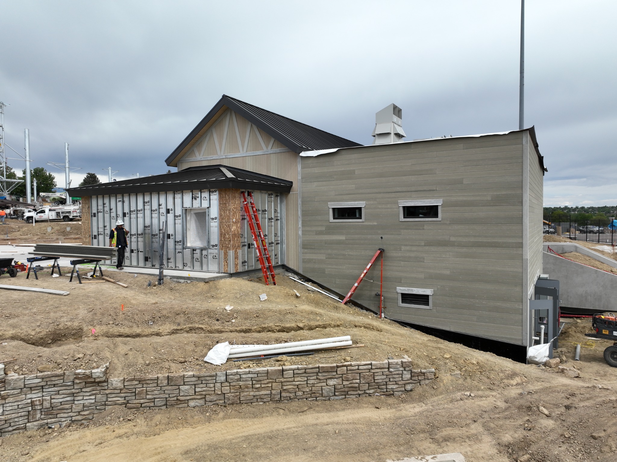 Scottish Home Improvements exterior construction project showing siding and building-envelope work in progress.
